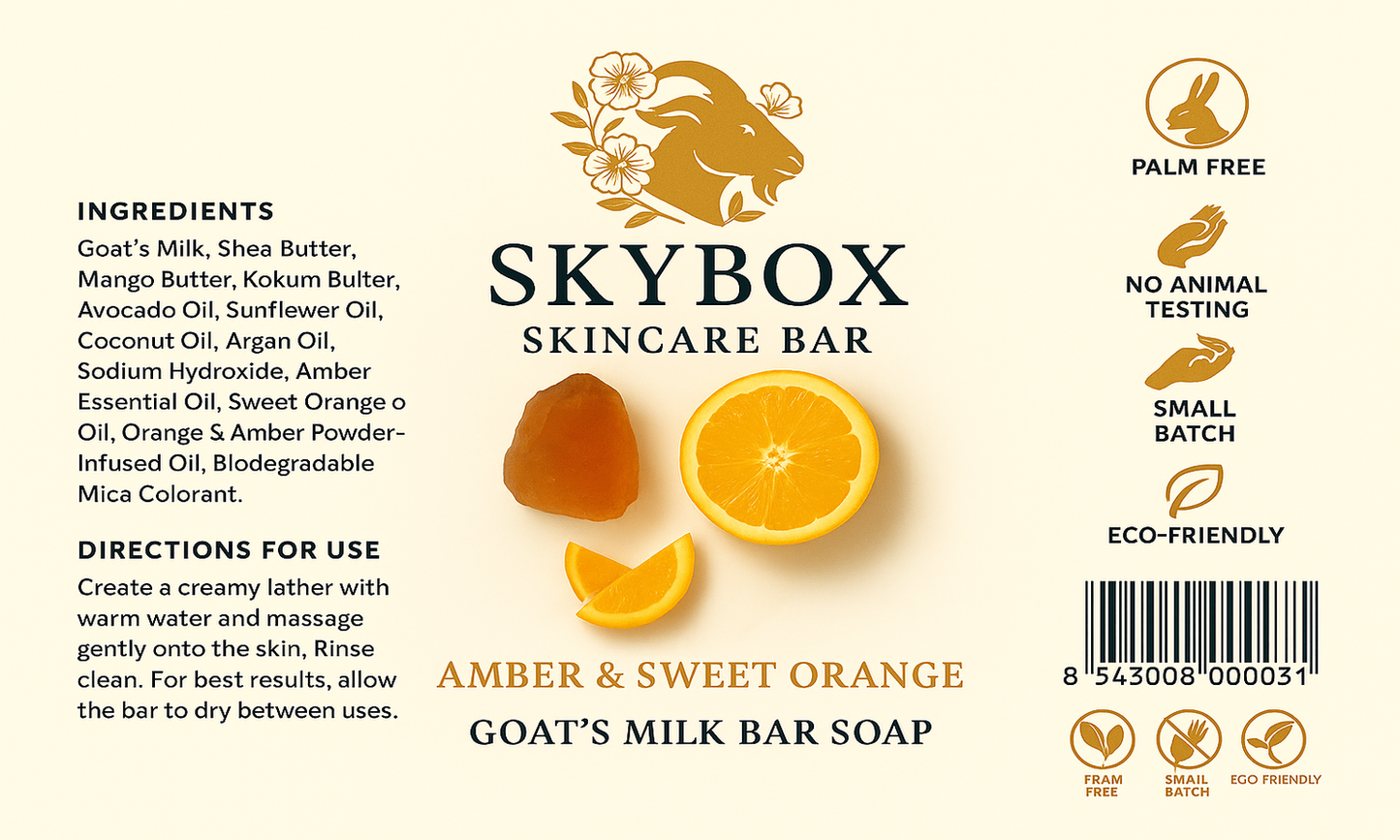 Amber & Sweet Orange Goat's Milk Bar Soap