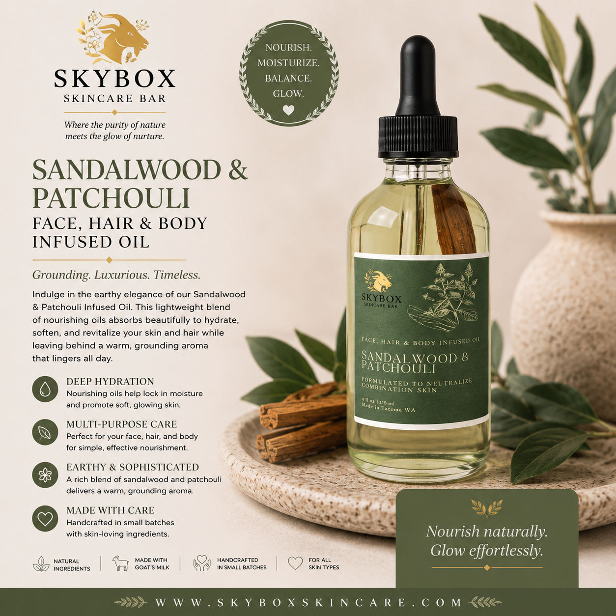 Sandalwood & Patchouli Infused Oil