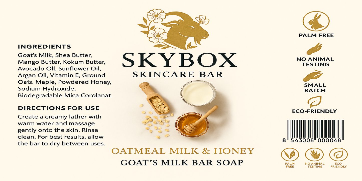 Oatmeal Milk & Honey Goat's Milk Bar Soap 🌾🍯