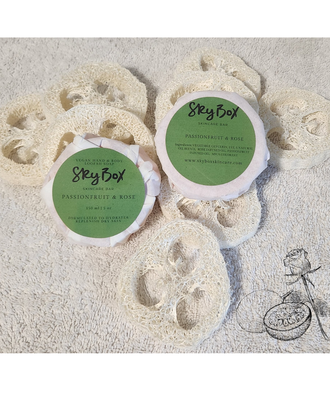Passionfruit & Rose Vegan Loofah Soap 🍉🌹