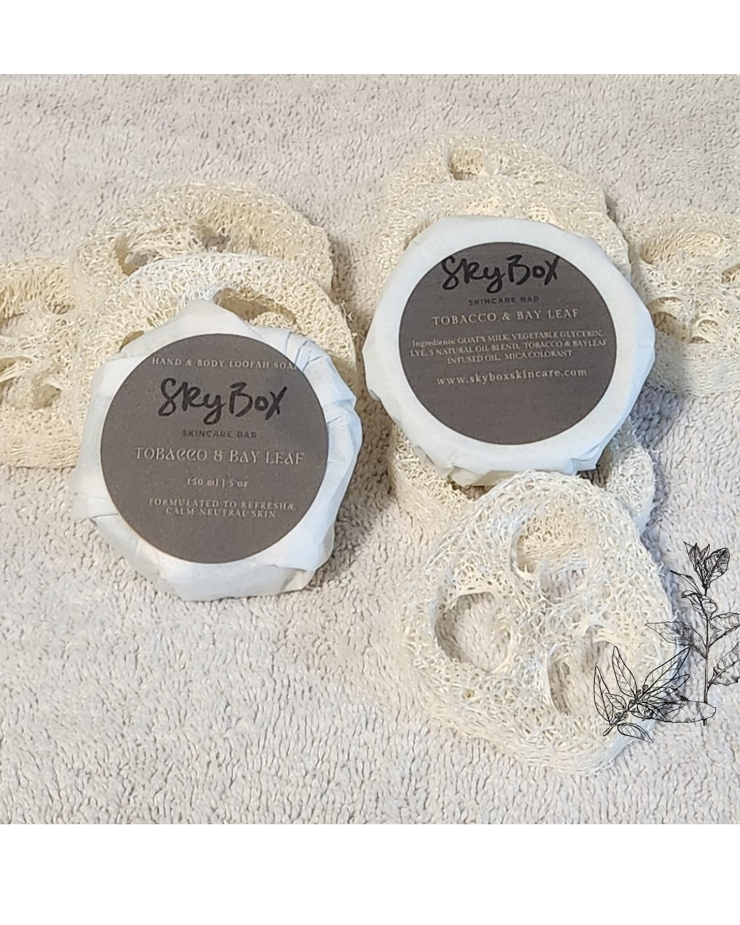 Tobacco & Bay Leaf Goat's Milk Loofah Soap 🌿🌿