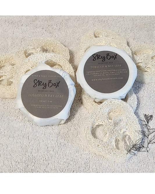 Tobacco & Bay Leaf Goat's Milk Loofah Soap 🌿🌿