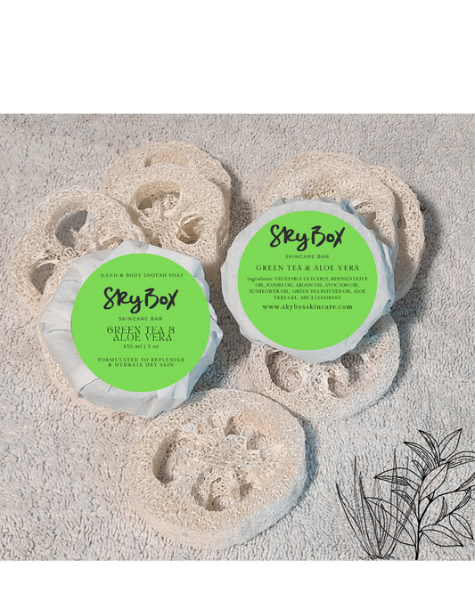 Green Tea & Aloe Vegan Loofah Soap 🍵🌿