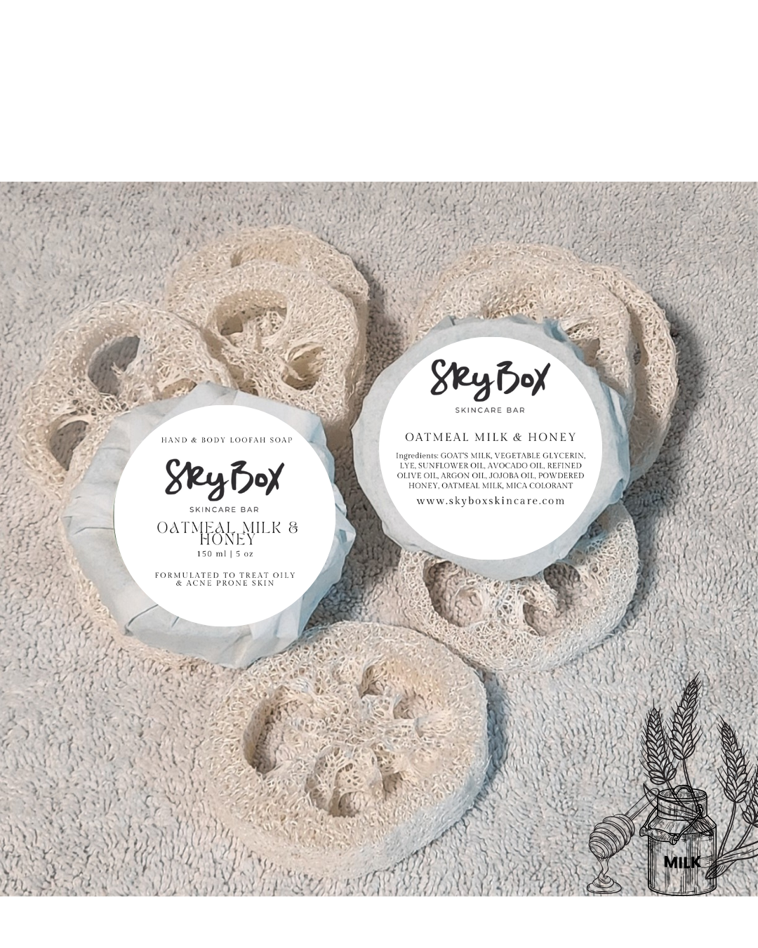 Oatmeal Milk & Honey Goat's Milk Loofah Soap