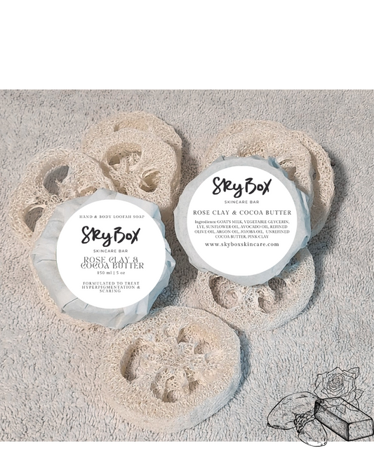 Rose Clay & Cocoa Butter Goat's Milk Loofah Soap 🌹🌿