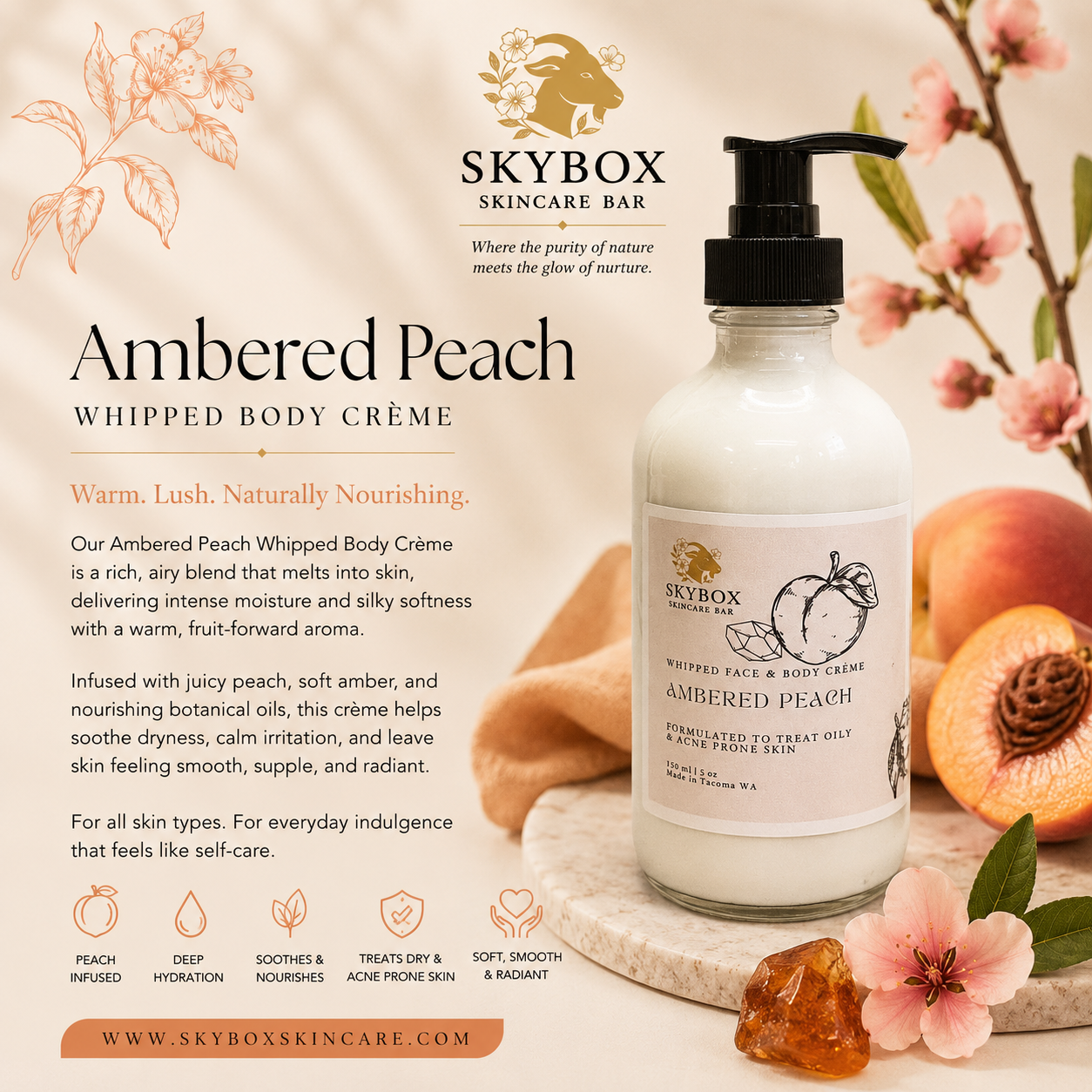 Ambered Peach Whipped Body Crème