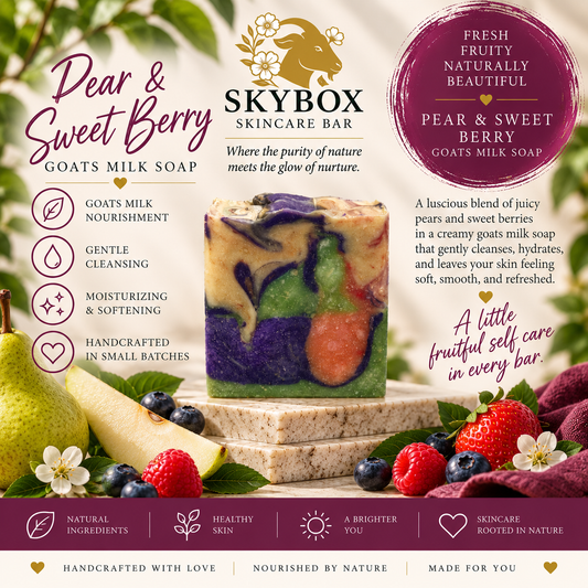 Pear & Sweet Berry Goat’s Milk Bar Soap