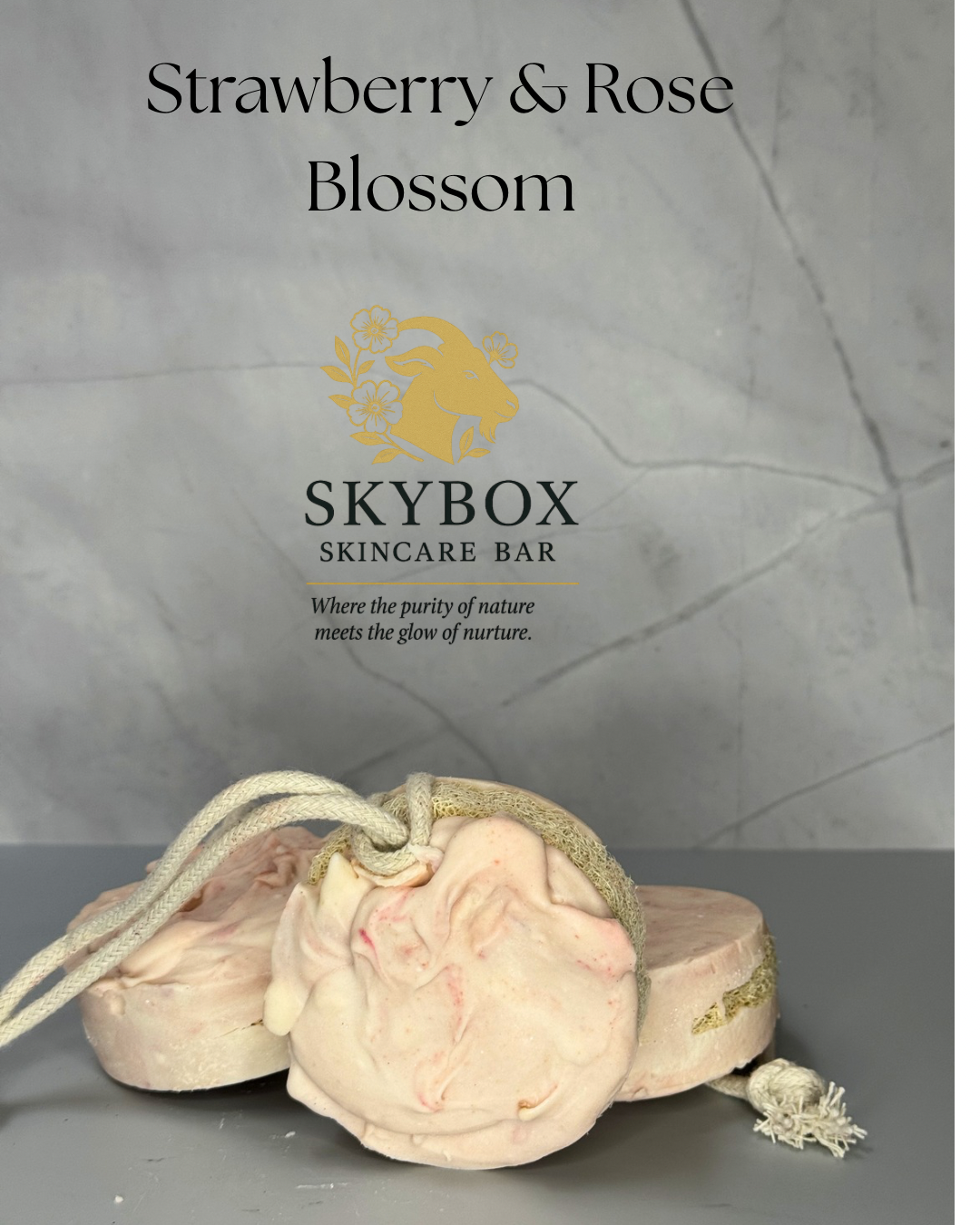 Strawberry & Rose Blossom Loofah Soap