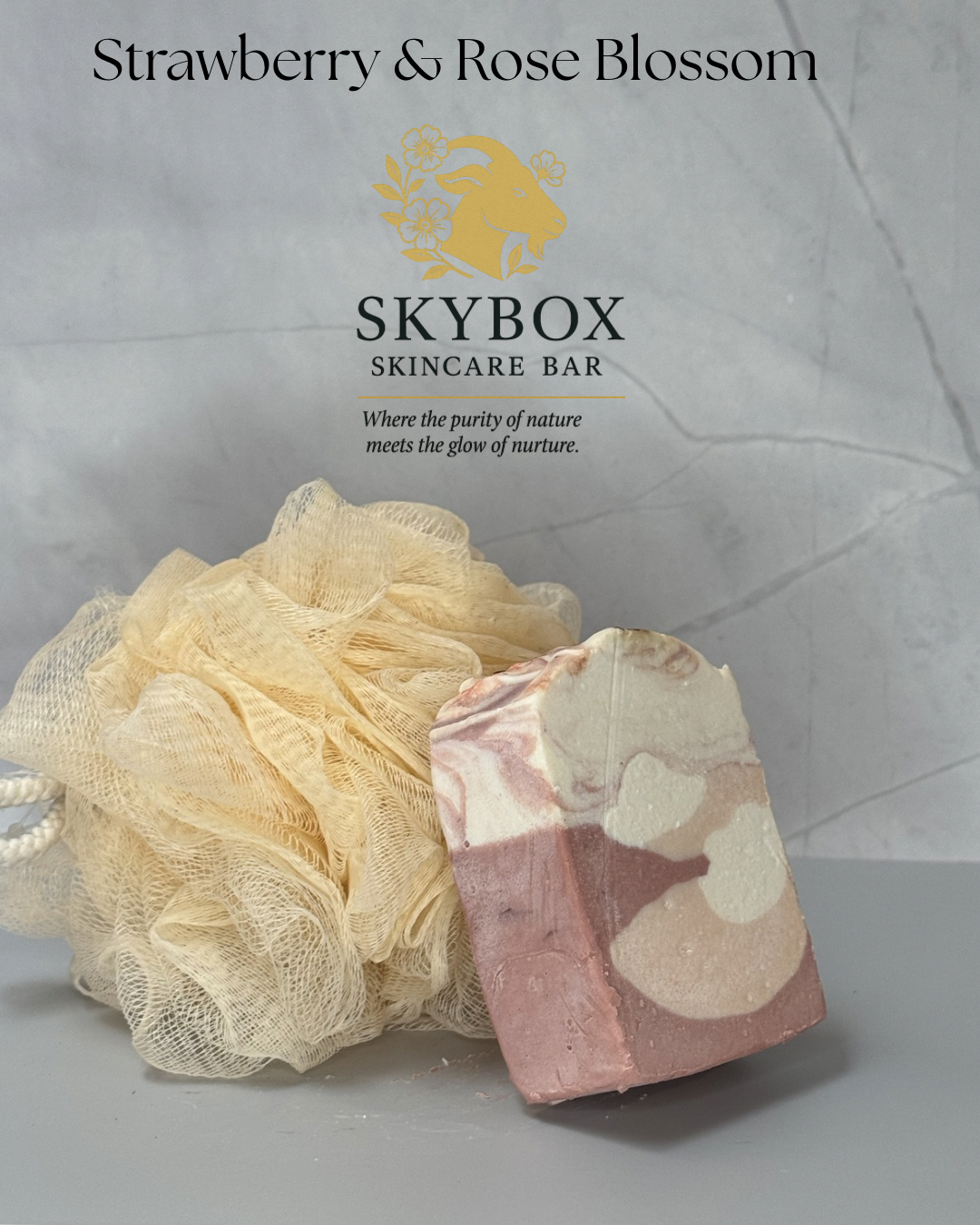 Strawberry & Rose Blossom Goat's Milk Soap