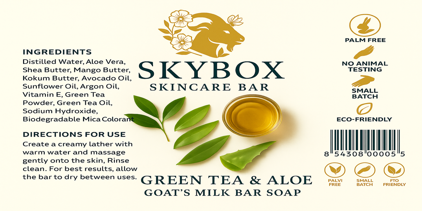 Green Tea & Aloe Vera Vegan Bar Soap